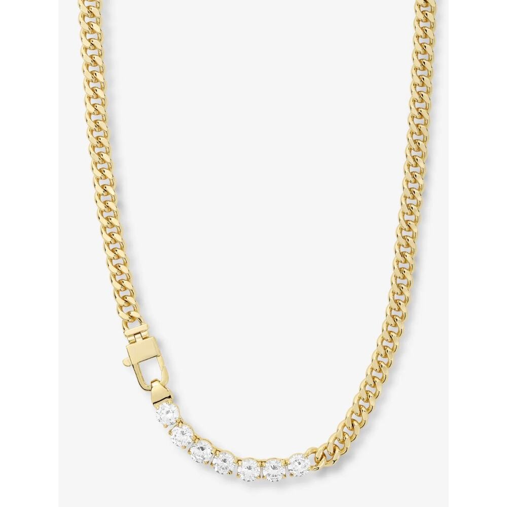 Melinda Maria Julian Loves Diamonds Cuban Chain Necklace 16" - Picture 5 of 12